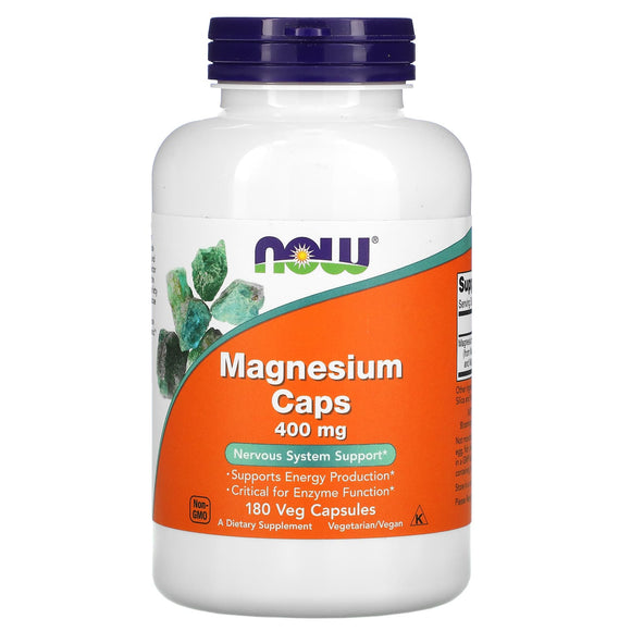 Now Foods, Magnesium 400 mg, 180 Capsules - 733739012838 | Hilife Vitamins