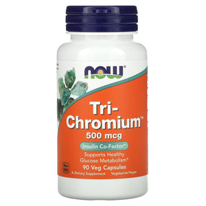 Now Foods, Tri-Chromium 500mcg + Cinnamon   90, 90 Vegetarian Capsules - 733739014283 | Hilife Vitamins