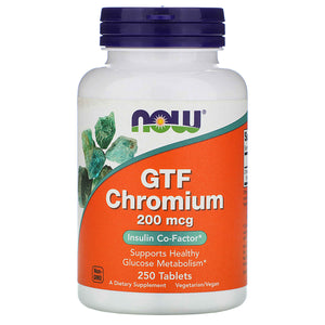Now Foods, GTF Chromium, 200 mcg, 250 Tablets - 733739014320 | Hilife Vitamins