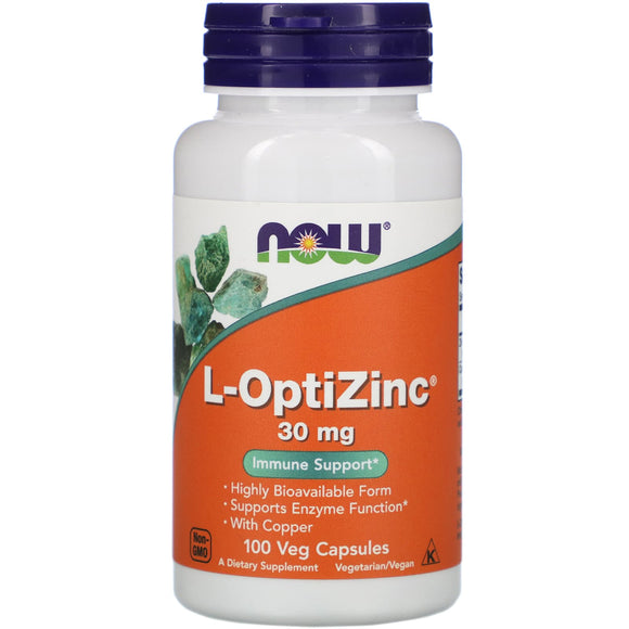 Now Foods, L-OptiZinc, 100 Veg Capsules - 733739015105 | Hilife Vitamins
