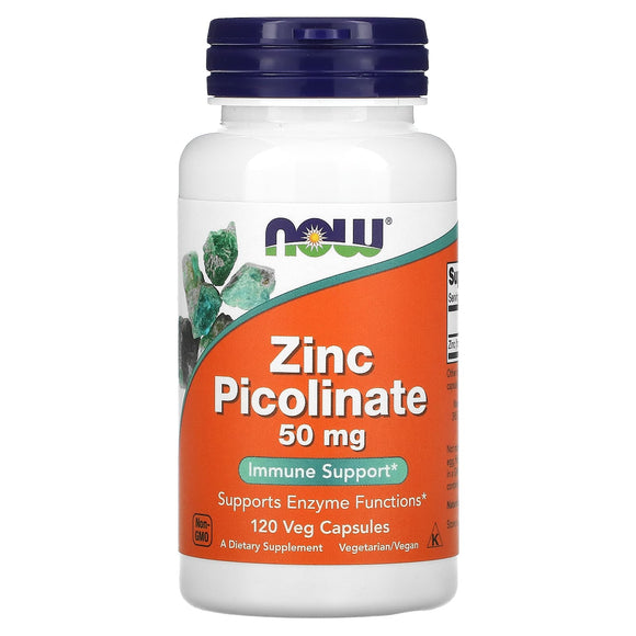 Now Foods, Zinc Picolinate 50 mg, 120 Capsules - 733739015525 | Hilife Vitamins