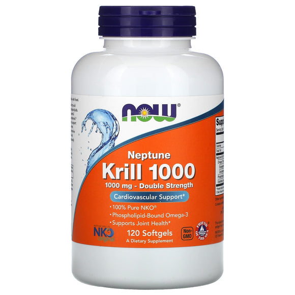 Now Foods, KRILL OIL NEPTUNE 1000MG, 120 Softgels - 733739016294 | Hilife Vitamins