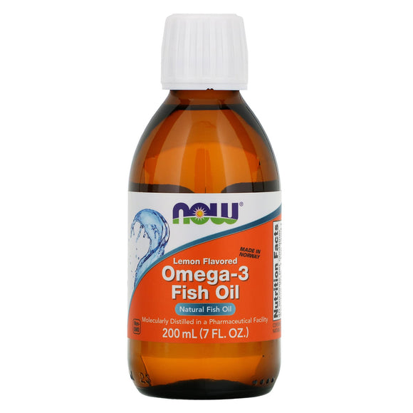 Now Foods, Omega-3 Fish Oil, Lemon Flavored, 7 fl oz - 733739016591 | Hilife Vitamins