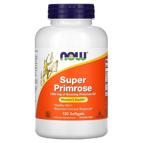 Now Foods, Super Primrose 1300 mg, 120 Softgels - 733739017574 | Hilife Vitamins
