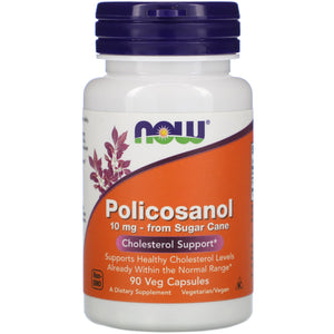 Now Foods, Policosanol 10 mg, 90 Veg Capsules - 733739018236 | Hilife Vitamins