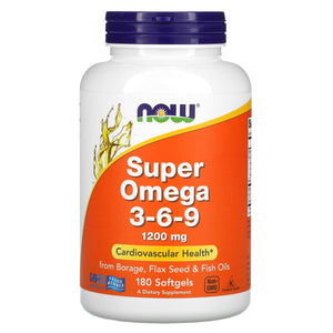 Now Foods, Super Omega 3-6-9, 1,200 mg, 180 Softgels - 733739018410 | Hilife Vitamins