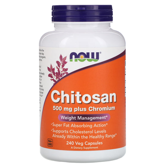 Now Foods, Chitosan 500 mg Plus, 240 Capsules - 733739020260 | Hilife Vitamins