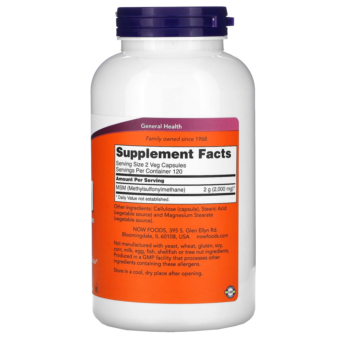 Now Foods, M.s.m 1000 mg, 240 Capsules - [product_sku] | HiLife Vitamins