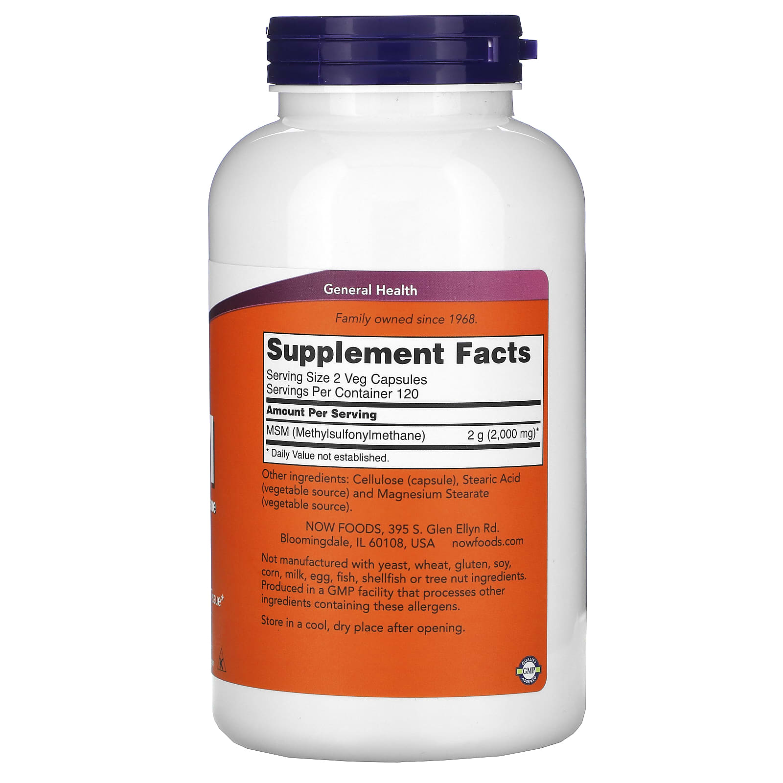 Now Foods, M.s.m 1000 mg, 240 Capsules - [product_sku] | HiLife Vitamins