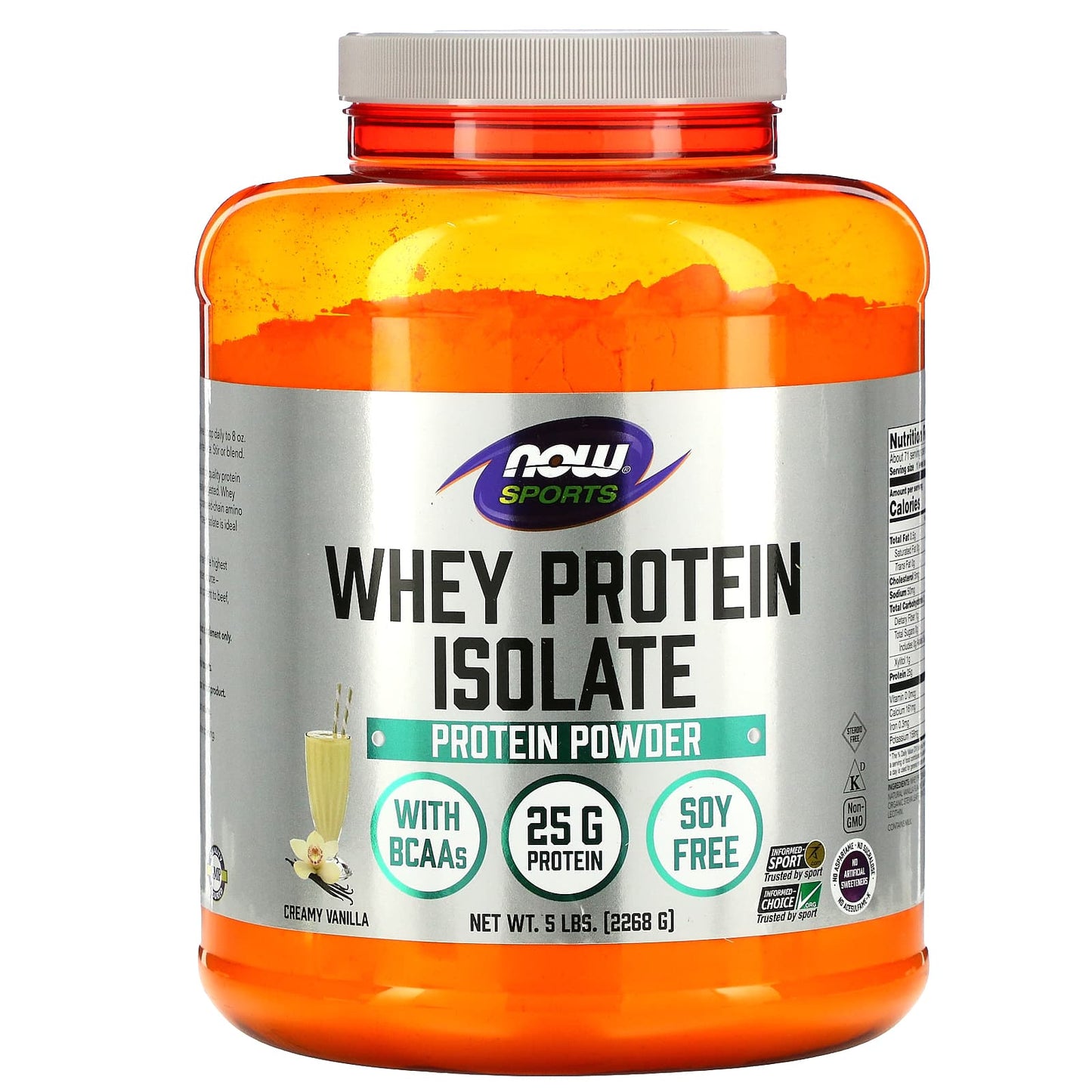Now Foods, Whey Protein Isolate Powder Creamy Vanilla, 5 lbs - 733739021595 | Hilife Vitamins