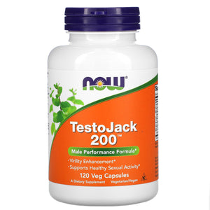 Now Foods, Testo Jack 200  Extra Strength, 120 Vegetarian Capsules - 733739021977 | Hilife Vitamins