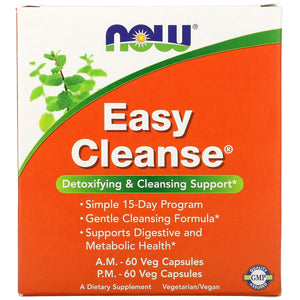 Now Foods, Easy Cleanse 1pk Am/Pm, R Veg Capsules - 733739024541 | Hilife Vitamins