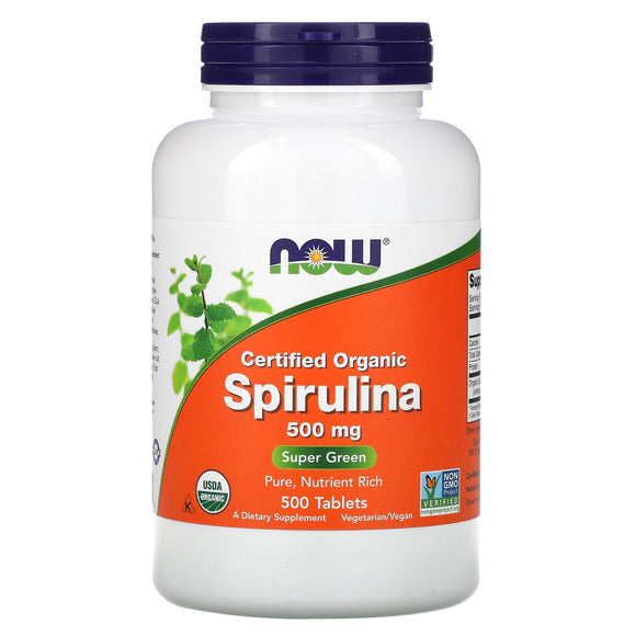 Now Foods, Spirulina 500 mg, 500 Tablets - 733739027009 | Hilife Vitamins