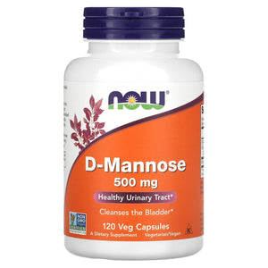 Now Foods, D-Mannose 500 mg, 120 Capsules - 733739028112 | Hilife Vitamins