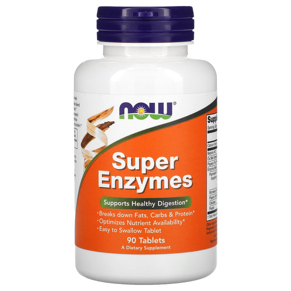 Now Foods, Super Enzymes, 90 Tablets - 733739029607 | Hilife Vitamins