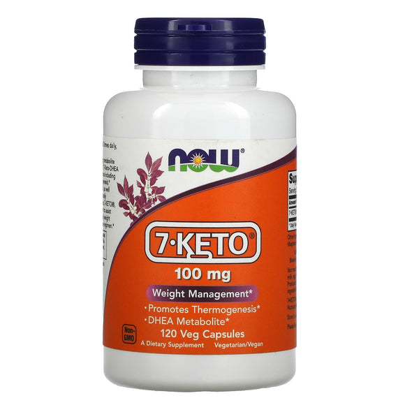 Now Foods, 7-Keto 100 mg, 120 Vegetarian Capsules - 733739030146 | Hilife Vitamins