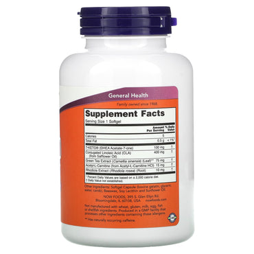 Now Foods, 7-KETO 100MG LEANGELS, 120 Softgels UPC 733739030245 | HiLife Vitamins