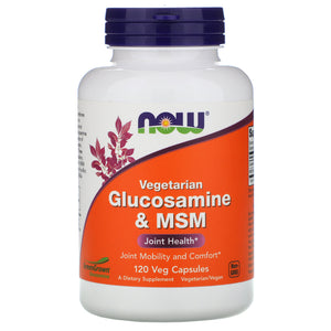 Now Foods, Vegetarian Glucosamine & MSM, 120 Veg Capsules - 733739031303 | Hilife Vitamins