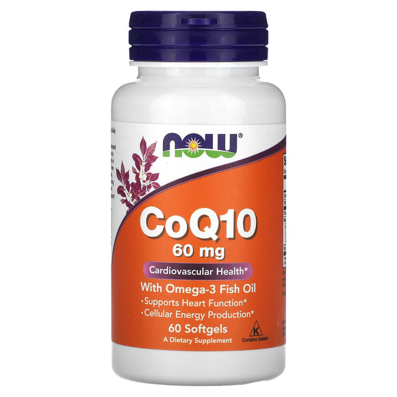 Now Foods, CoQ10, 60 mg, 60 Capsules - 733739031631 | Hilife Vitamins
