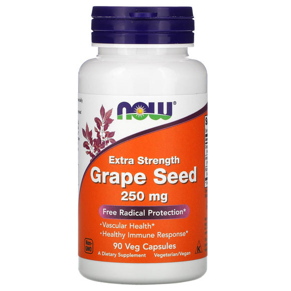 Now Foods, Grape Seed Extract 250 mg, 90 Veg Capsules - 733739032744 | Hilife Vitamins