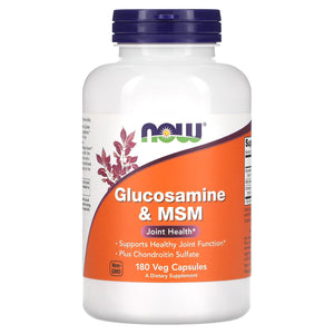 Now Foods, Glucosamine & MSM, 180 Veg Capsules - 733739032799 | Hilife Vitamins