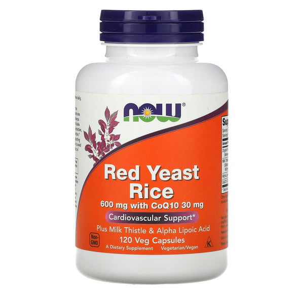 Now Foods, Red Rice Yeast & Coq10 Formula, 120 Vegetarian Capsules - 733739033345 | Hilife Vitamins
