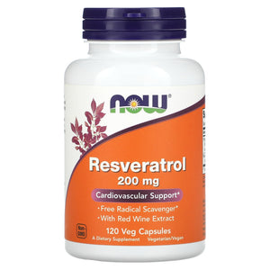 Now Foods, Natural Resveratrol, 200 mg, 120 Veg Capsules - 733739033543 | Hilife Vitamins