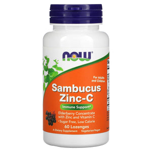Now Foods, SAMBUCUS ZINC-C, 60 LOZ - 733739033840 | Hilife Vitamins