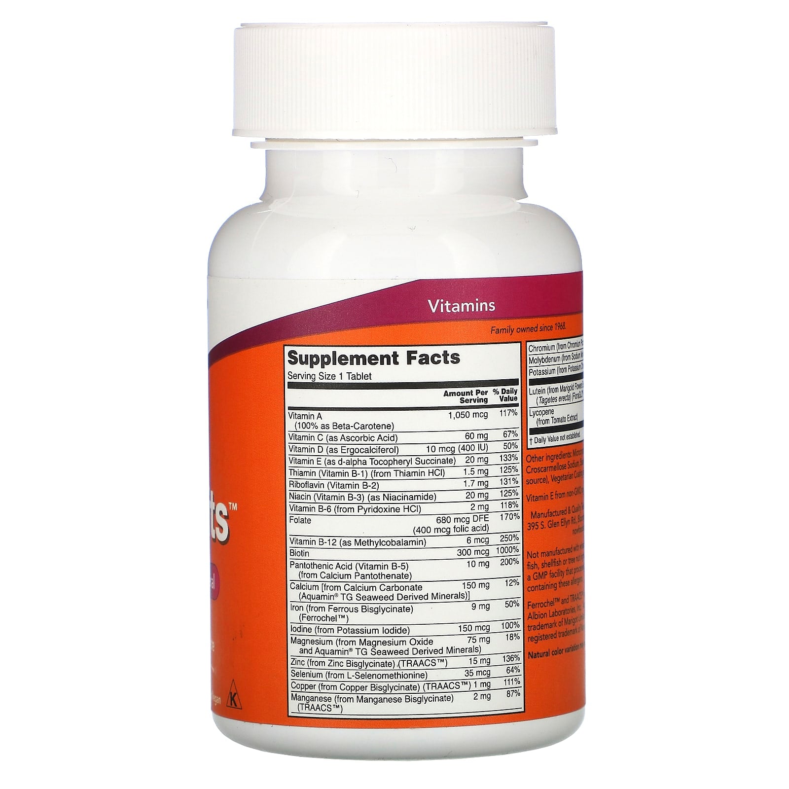 Now Foods, DAILY VITS  MULTI, 100 Tablets - [product_sku] | HiLife Vitamins