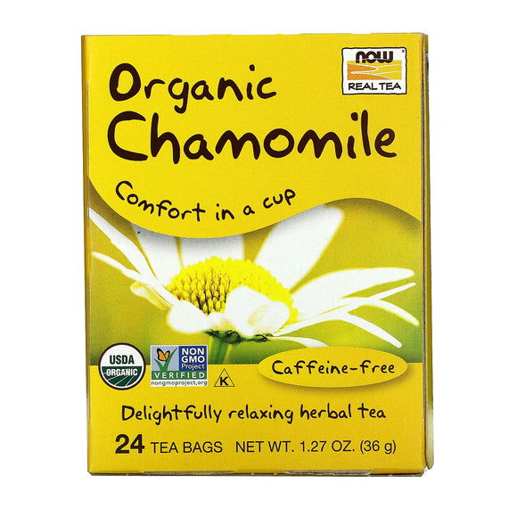 Now Foods, CHAMOMILE TEA BAGS ORGANIC  24 BAGS, 24 PK - 733739042446 | Hilife Vitamins