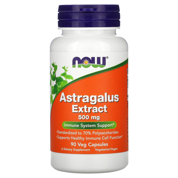 Now Foods, Astragalus 70 Percent Extract 500 mg, 90 Veg Capsules - 733739045980 | Hilife Vitamins