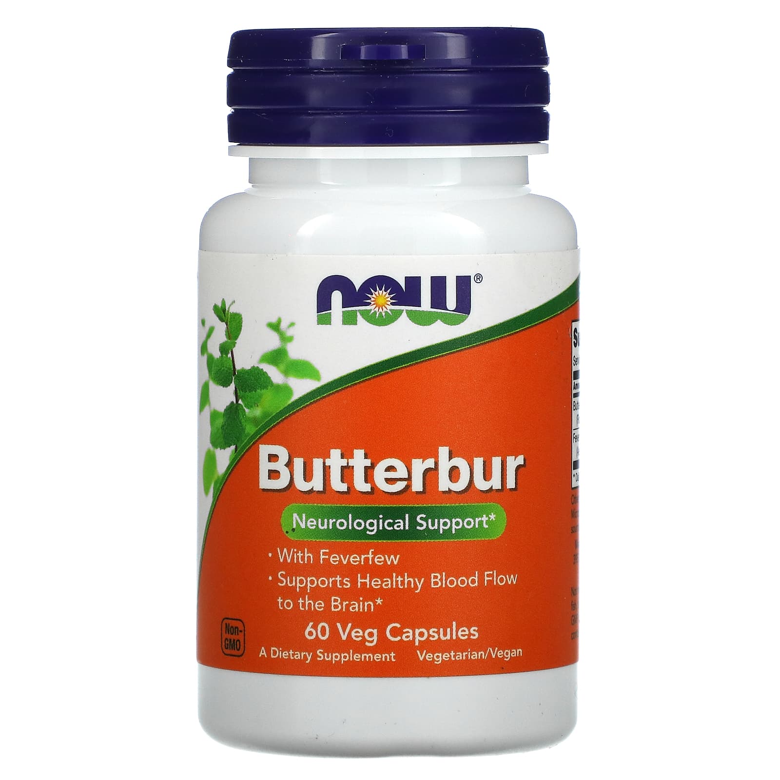 Now Foods, Butterbur With Feverfew 75mg  60 Pa Free, 60 Vegetarian Capsules - 733739046024 | Hilife Vitamins