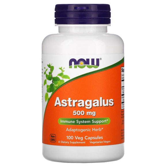 Now Foods, Astragalus 500 mg, 100 Veg Capsules - 733739046055 | Hilife Vitamins