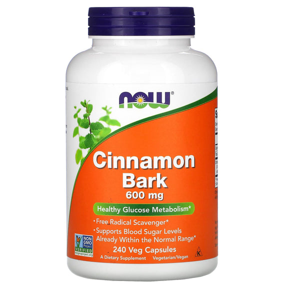 Now Foods, Cinnamon Bark 600 mg, 240 Capsules - 733739046376 | Hilife Vitamins
