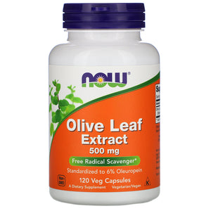 Now Foods, Olive Leaf Extract 500 mg, 120 Veg Capsules - 733739047229 | Hilife Vitamins