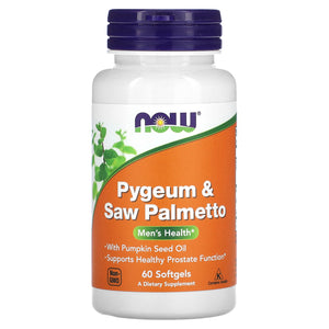 Now Foods, Pygeum & Saw Palmetto, Men’s Health, 60 Softgels - 733739047281 | Hilife Vitamins