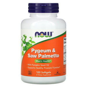 Now Foods, PYGEUM & SAW PALMETTO, 120 Softgels - 733739047298 | Hilife Vitamins