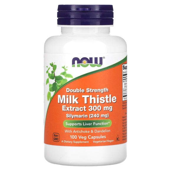 Now Foods, Double Strength Silymarin, Milk Thistle Extract, 300 mg, 100 Vegetarian Capsules - 733739047397 | Hilife Vitamins
