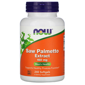 Now Foods, Saw Palmetto, 160 mg, Double Strength, 240 Softgels - 733739047441 | Hilife Vitamins
