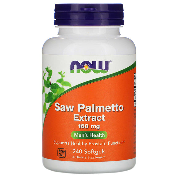 Now Foods, Saw Palmetto, 160 mg, Double Strength, 240 Softgels - 733739047441 | Hilife Vitamins