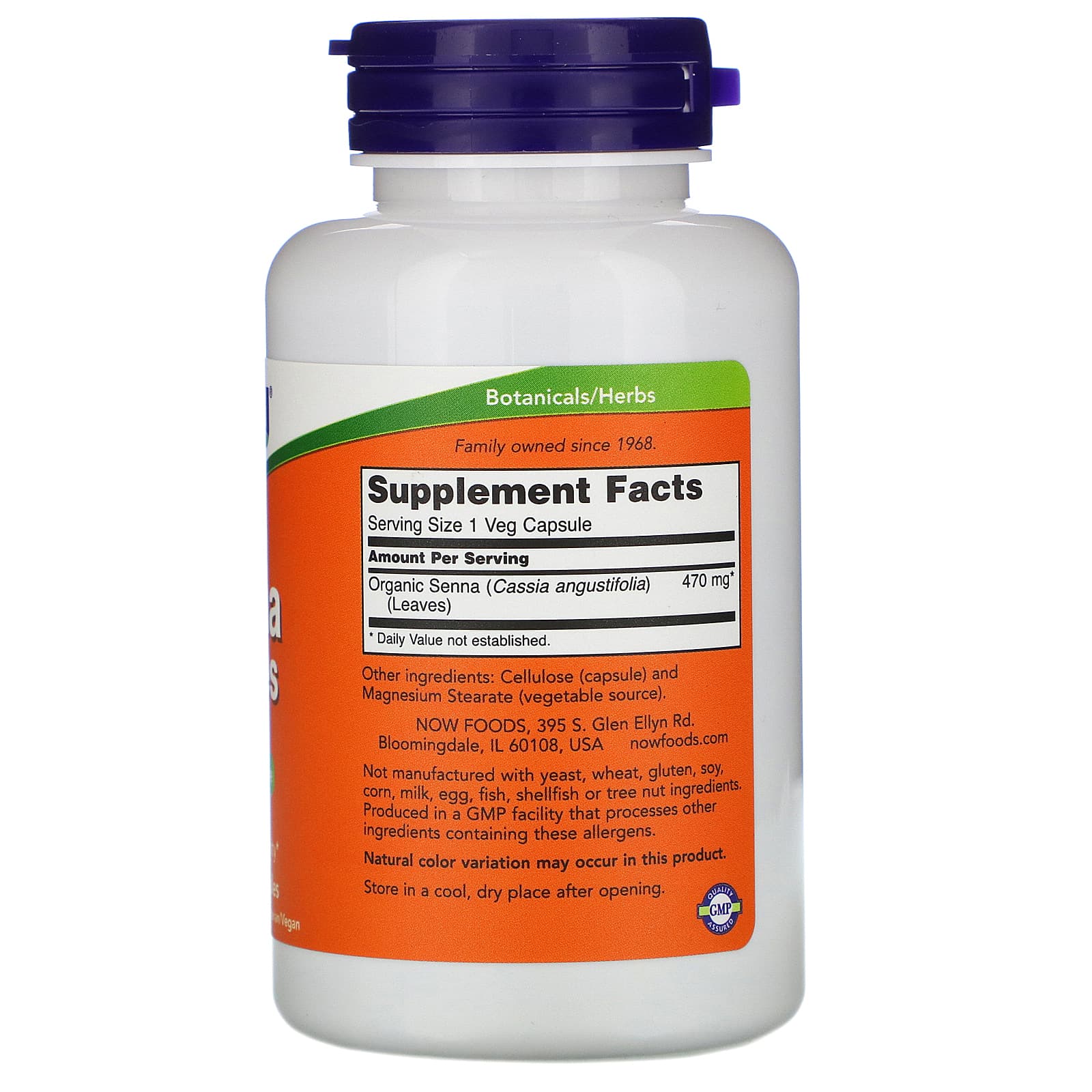 Now Foods, SENNA 470mg, 100 Capsules - [product_sku] | HiLife Vitamins