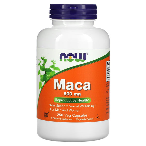 Now Foods, Maca, 500 mg, 250 Capsules - 733739047625 | Hilife Vitamins