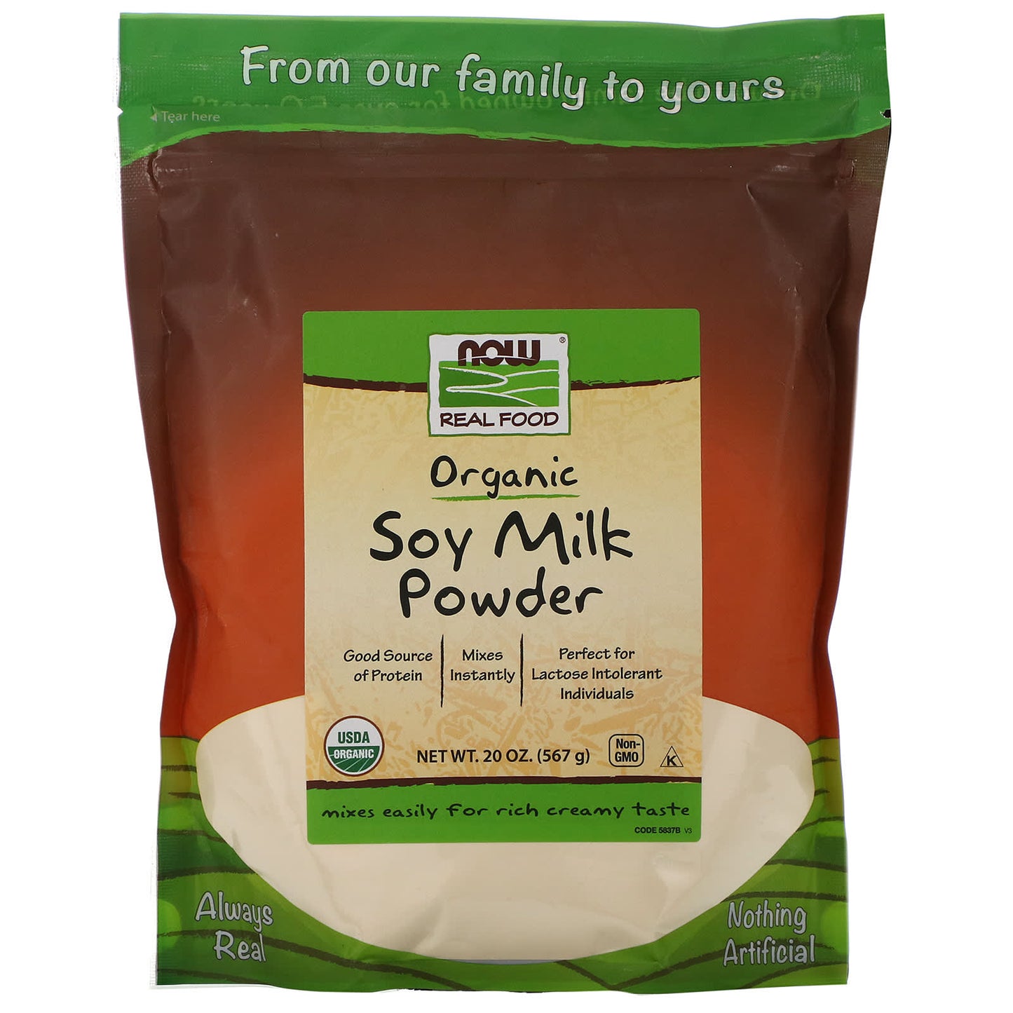 Now Foods, Soy Milk Organic, 20 OZ Powder UPC 733739058379 | HiLife Vitamins