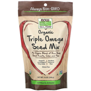 Now Foods, Organic Triple Omega Seed Mix, 12 OZ OZ - 733739063236 | Hilife Vitamins