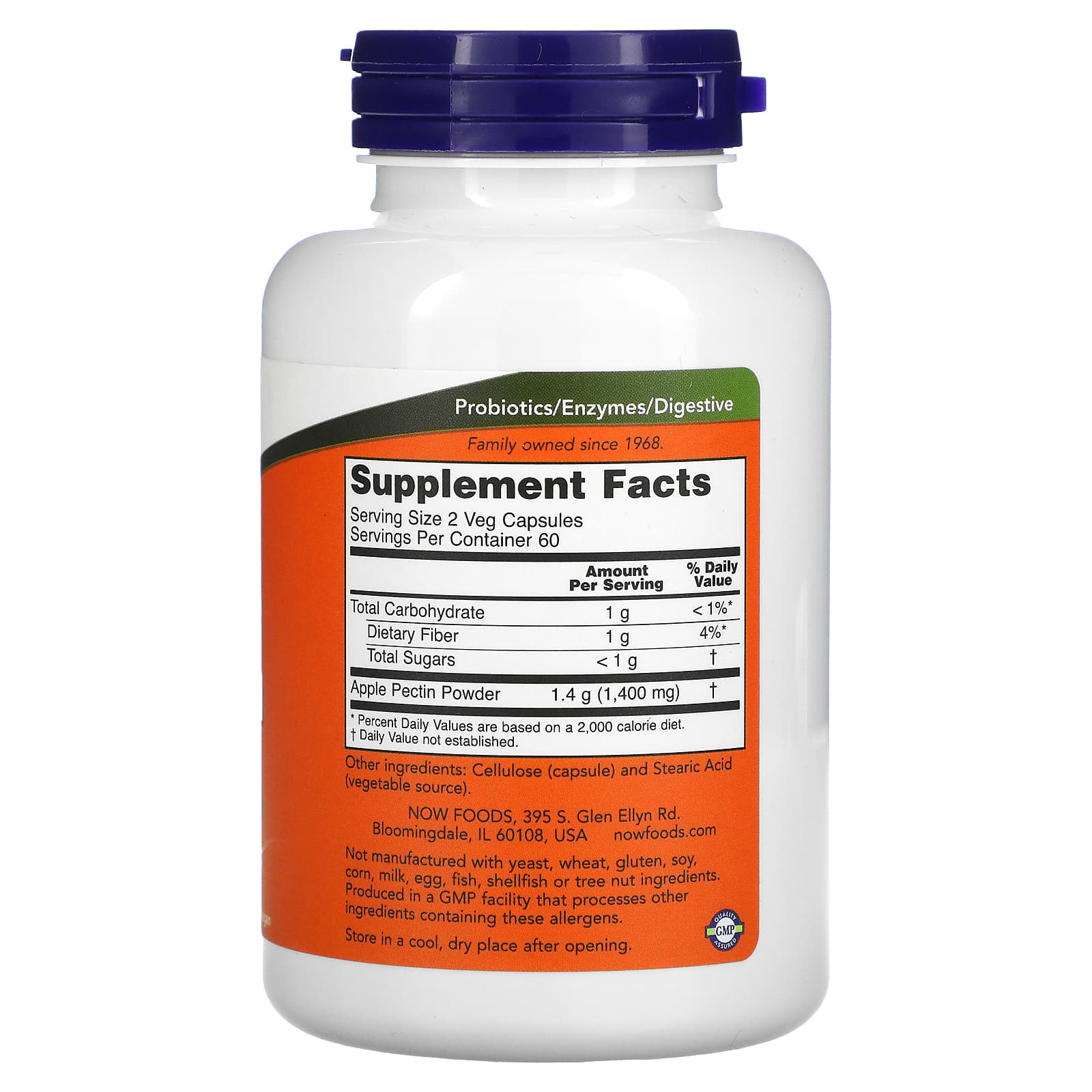 Now Foods, Apple Pectin 700 mg, 120 Capsules - [product_sku] | HiLife Vitamins