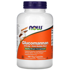 Now Foods, GLUCOMMANAN 575MG   180, 180 Capsules - 733739065124 | Hilife Vitamins