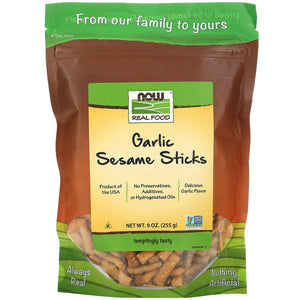 Now Foods, Sesame Sticks Garlic, 9 OZ OZ - 733739067241 | Hilife Vitamins