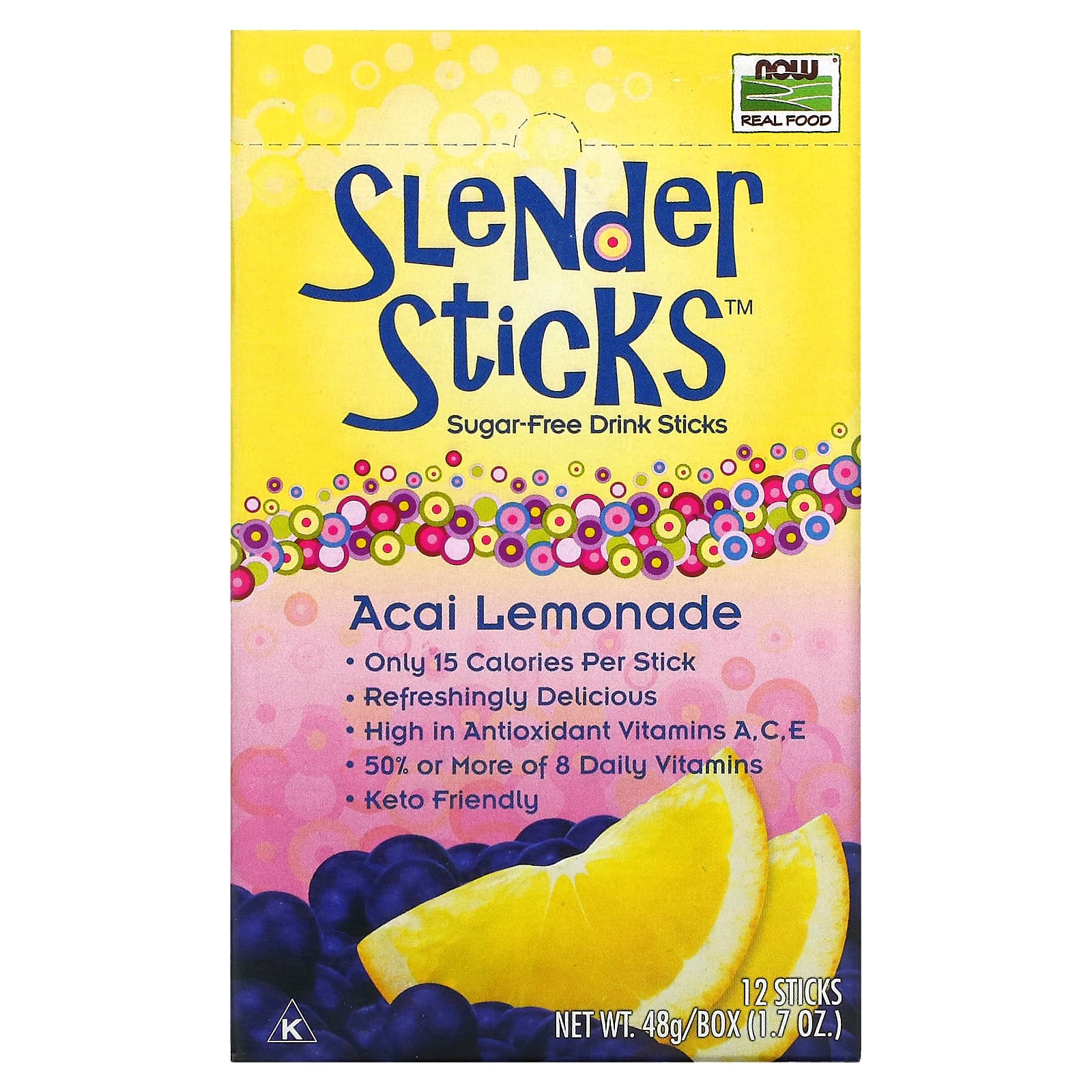 Now Foods, Drink Sticks - Berry Energy Acai Lemonade 12 Stks, Sticks EA UPC 733739069924 | HiLife Vitamins