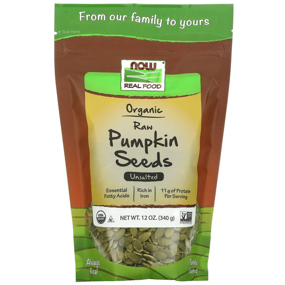 Now Foods, Organic Pumpkin Seeds, 12 Oz - 733739070234 | Hilife Vitamins