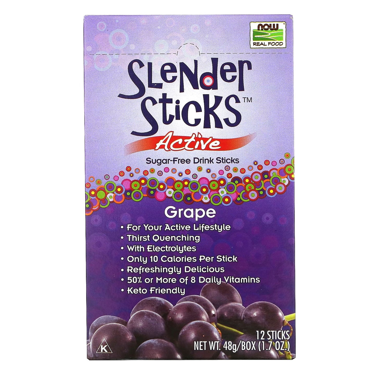 Now Foods, Active Grape Slender Sticks, Sticks pack UPC 733739070944 | HiLife Vitamins